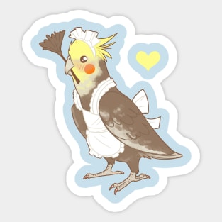 Cockatiel Maid Sticker